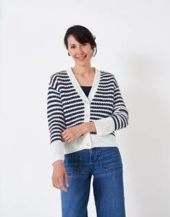 Pointelle Stripe Cardigan
