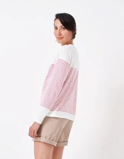 Cassandra Long Sleeve Slub Breton 7 Cassandra Long Sleeve Slub Breton -Crew Clothing WTE022 WHTROSE 2