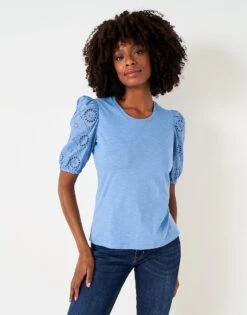 Chloe Broderie Sleeve Top