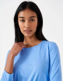 Long Sleeve Perfect Slub Crew Neck T-Shirt -Crew Clothing WTE027 BLUE 3