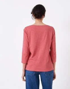 Perfect Slub Scoop Neck T-Shirt -Crew Clothing WTE049 BERRY 2