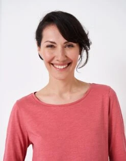 Perfect Slub Scoop Neck T-Shirt -Crew Clothing WTE049 BERRY 3