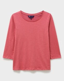 Perfect Slub Scoop Neck T-Shirt -Crew Clothing WTE049 BERRY 6