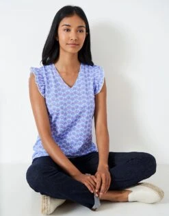 Pretty Frill V Neck Top