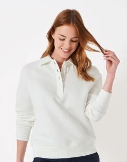 Half Button Placket Raglan Sweatshirt