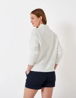 Half Button Placket Raglan Sweatshirt -Crew Clothing WTF014 WINWHT 2