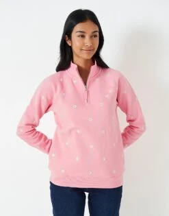 Half Zip Embroidered Sweatshirt