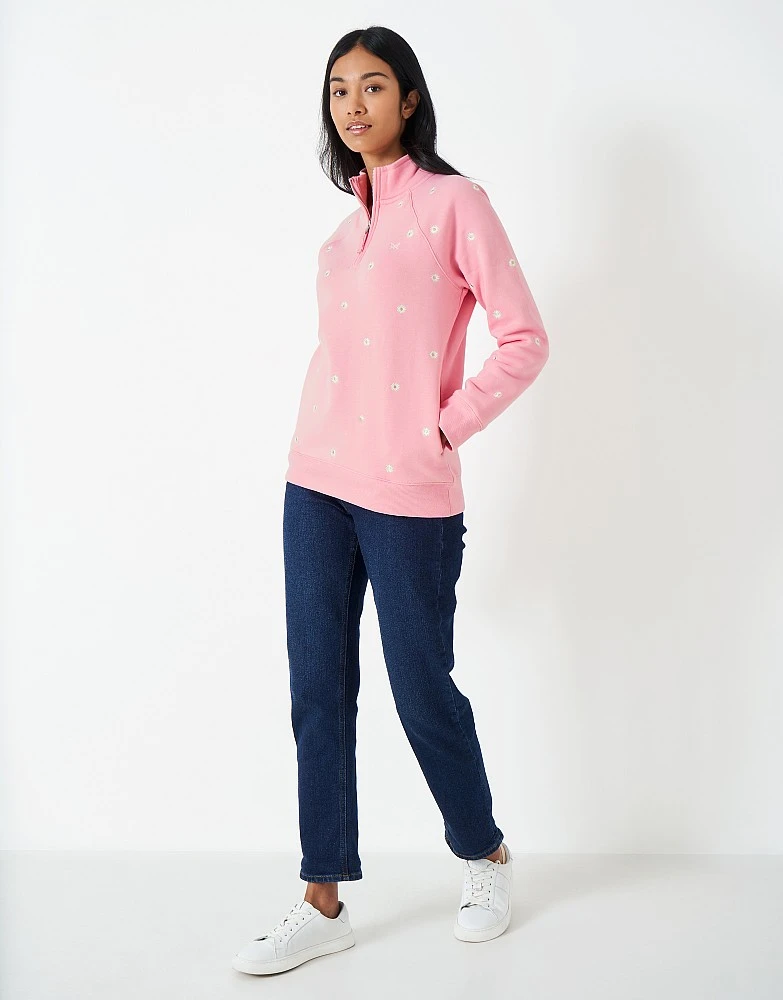 Half Zip Embroidered Sweatshirt 2 Half Zip Embroidered Sweatshirt - Image 2