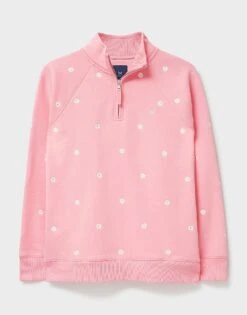 Half Zip Embroidered Sweatshirt 9 Half Zip Embroidered Sweatshirt -Crew Clothing WTF041 PEONY 6
