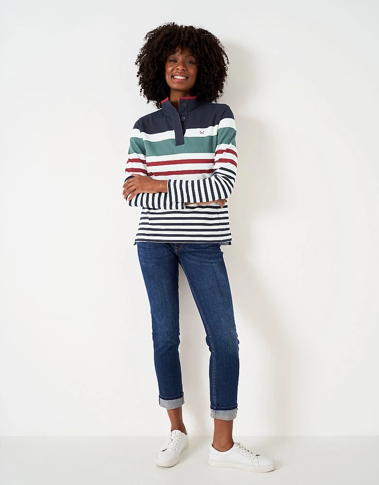 Padstow Pique Multi Stripe Sweatshirt 2 Padstow Pique Multi Stripe Sweatshirt - Image 2