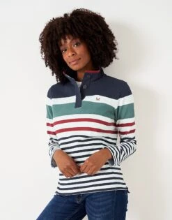 Padstow Pique Multi Stripe Sweatshirt 8 Padstow Pique Multi Stripe Sweatshirt -Crew Clothing WTF042 ECLWHTOIL 3