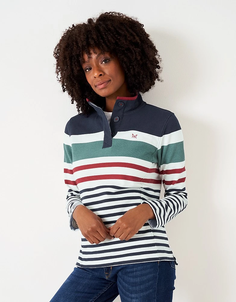 Padstow Pique Multi Stripe Sweatshirt 4 Padstow Pique Multi Stripe Sweatshirt - Image 4