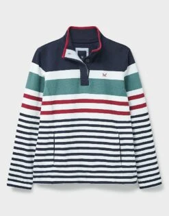 Padstow Pique Multi Stripe Sweatshirt 9 Padstow Pique Multi Stripe Sweatshirt -Crew Clothing WTF042 ECLWHTOIL 6