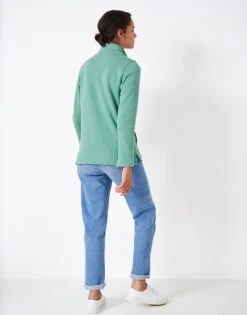 Half Button Sweatshirt 7 Half Button Sweatshirt -Crew Clothing WTF046 OILTEAL 2