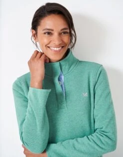 Half Button Sweatshirt 8 Half Button Sweatshirt -Crew Clothing WTF046 OILTEAL 3