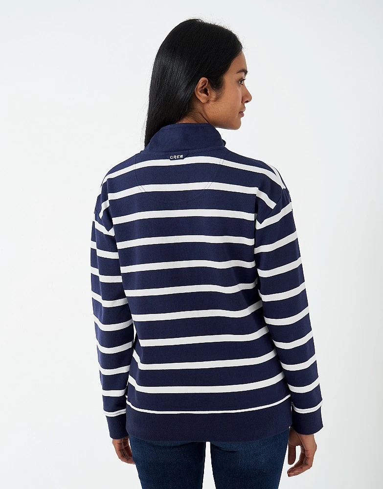 Half Button Relaxed Stipe Toggle Sweatshirt 3 Half Button Relaxed Stipe Toggle Sweatshirt - Image 3