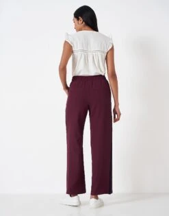 Hoxton Wide Leg Trousers 7 Hoxton Wide Leg Trousers -Crew Clothing WTG009 BERRY 2
