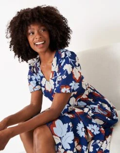 Issy Dress 8 Issy Dress -Crew Clothing WTJ003 NAVYPRINT 3