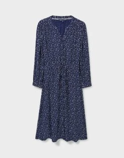 Matilda Tie Waist Dress -Crew Clothing WTJ052 DKNVYPRT 6