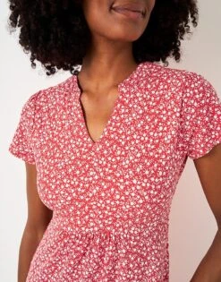 Emi Jersey Dress -Crew Clothing WTJ082 RED 2