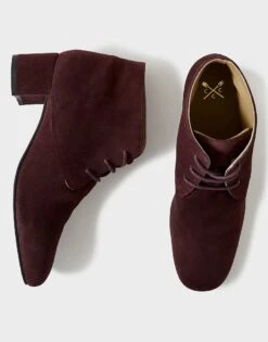 Marilyn Suede Heeled Shoe Boot -Crew Clothing WTR012 WINE 3